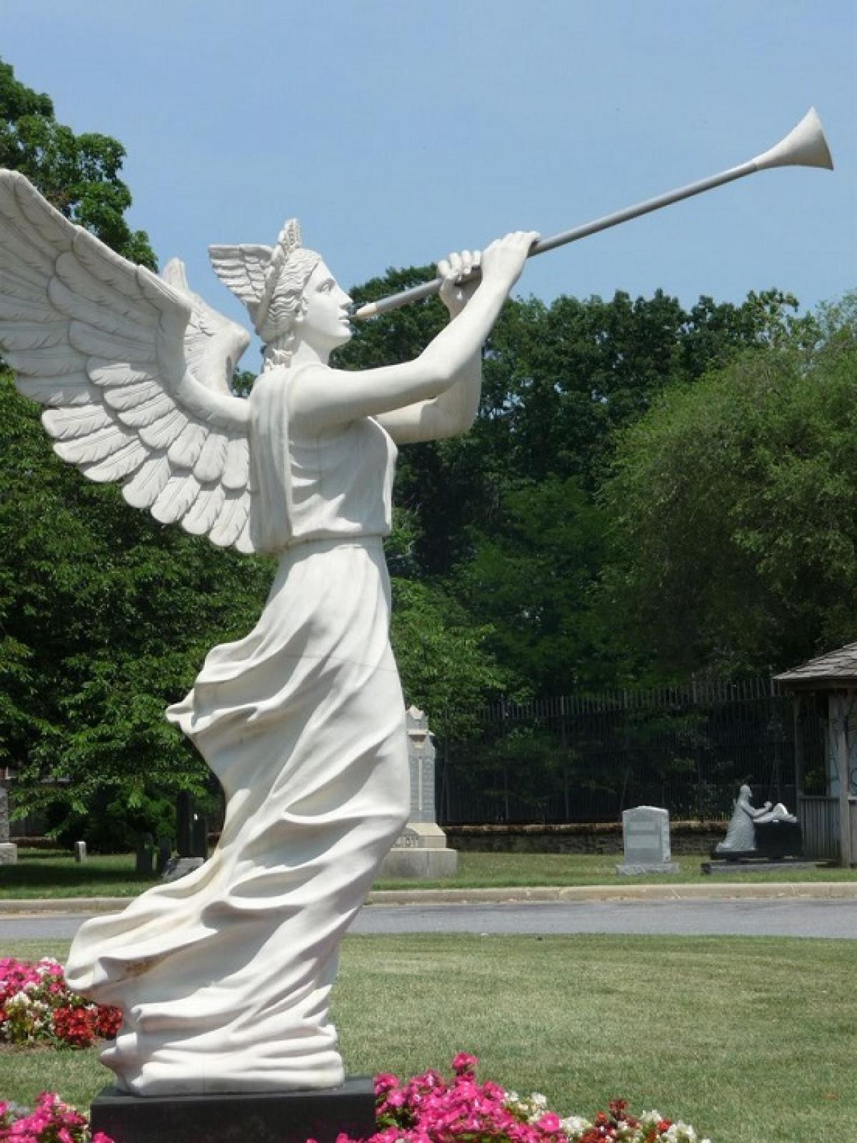 OK, Grove, Headstone Symbols and Meanings, Angel, Blowing Trumpet