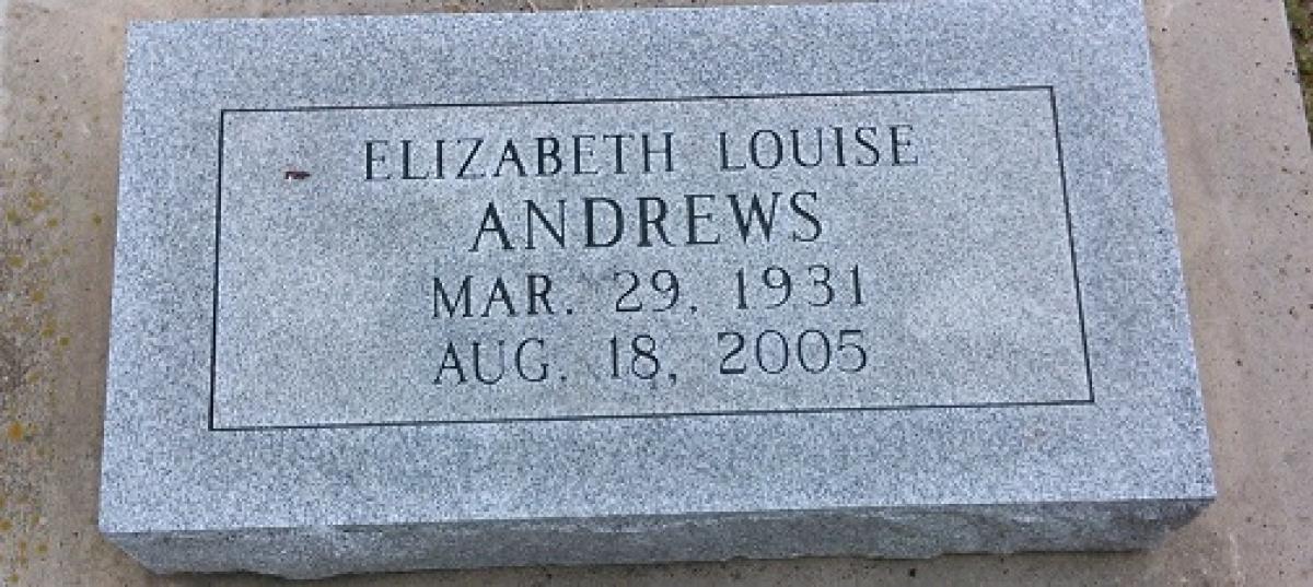 OK, Grove, Buzzard Cemetery, Andrews, Elizabeth Headstone