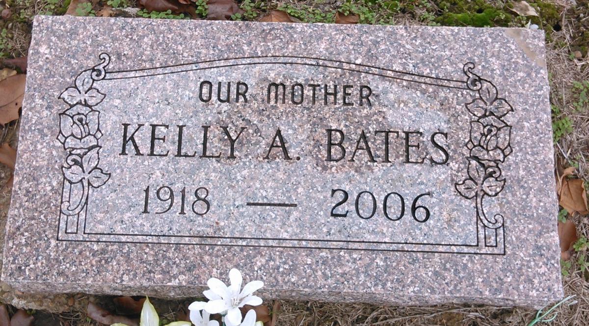 OK, Grove, Buzzard Cemetery, Bates, Kelly Headstone