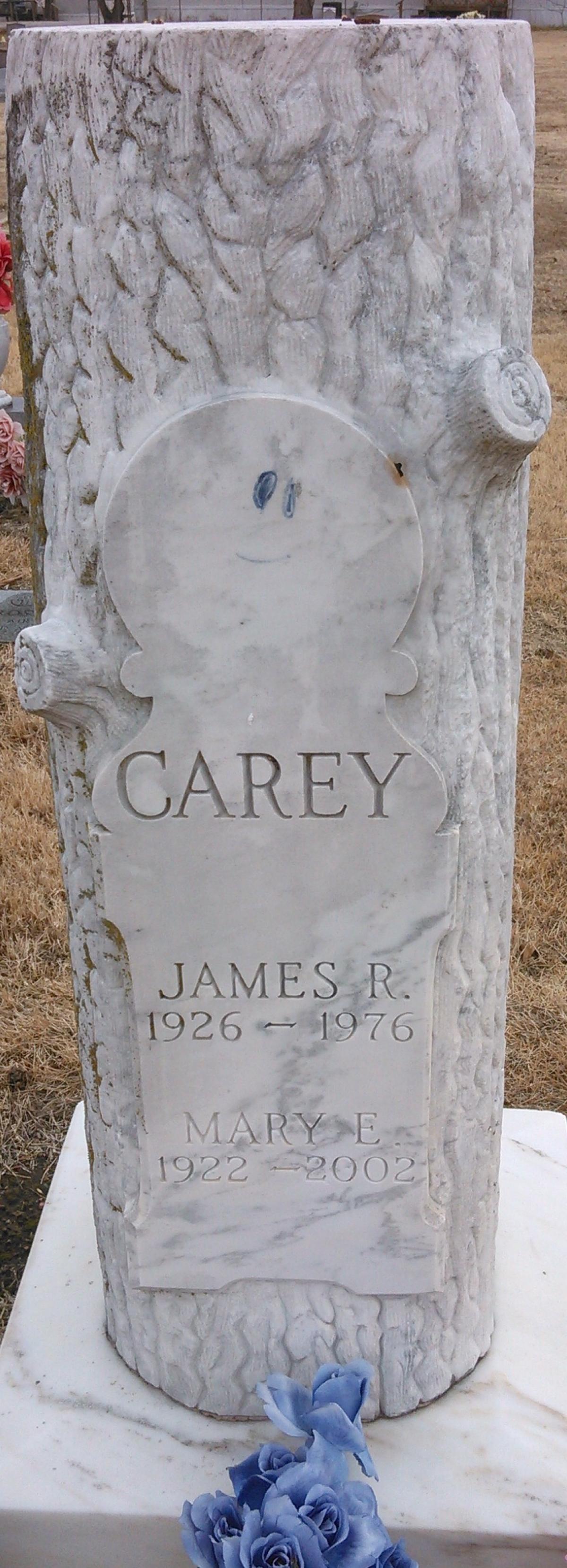 OK, Grove, Buzzard Cemetery, Carey, James Ross & Mary Headstone