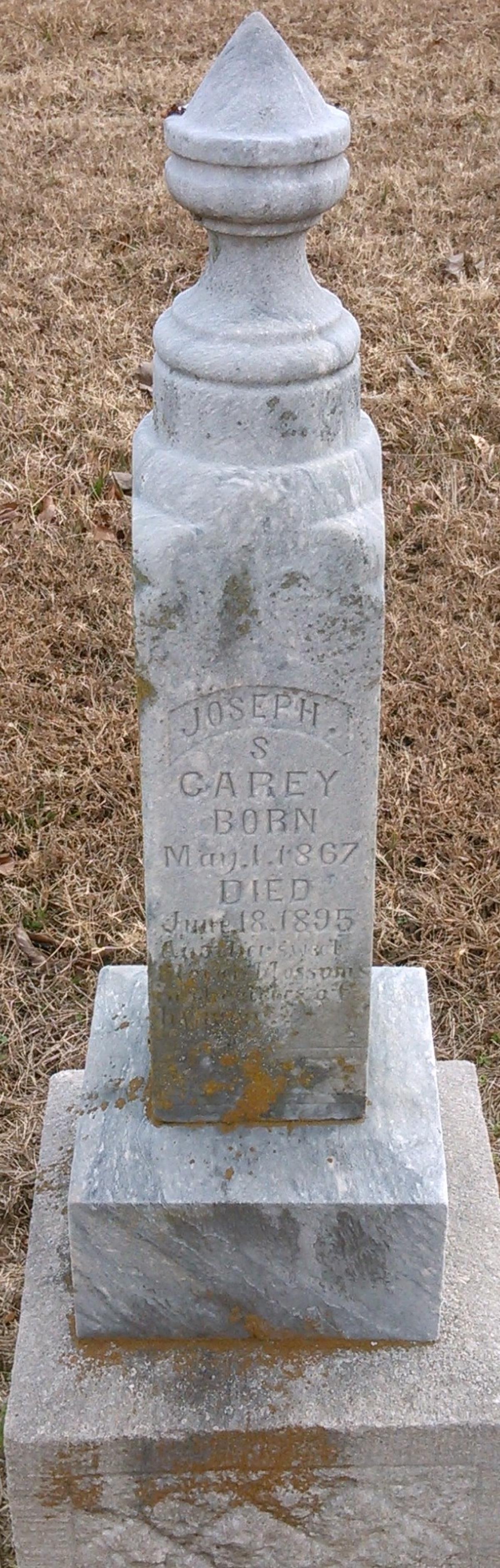 OK, Grove, Buzzard Cemetery, Carey, Joseph S. Headstone