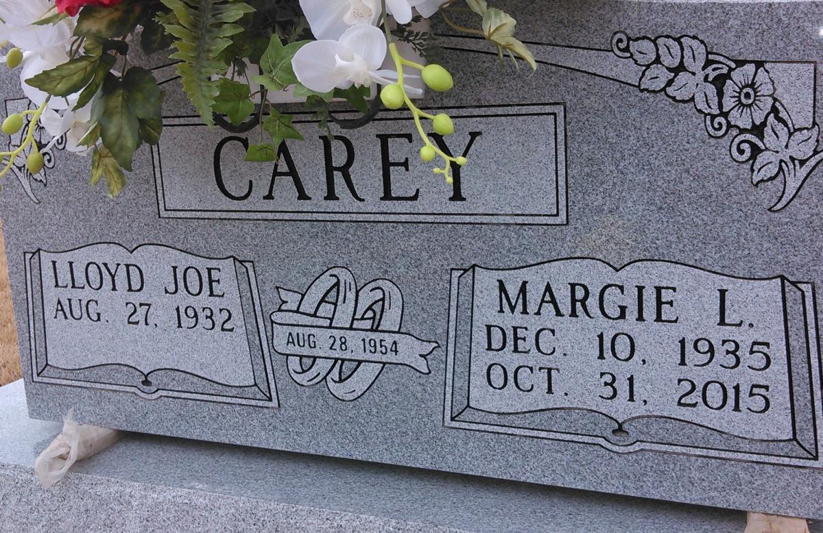 OK, Grove, Buzzard Cemetery, Carey, Lloyd Joe & Margie L. Headstone