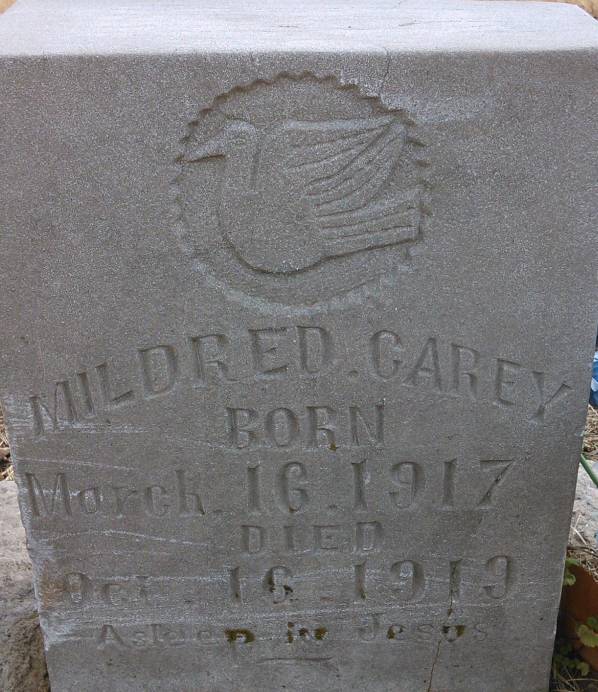 OK, Grove, Buzzard Cemetery, Carey, Mildred Headstone