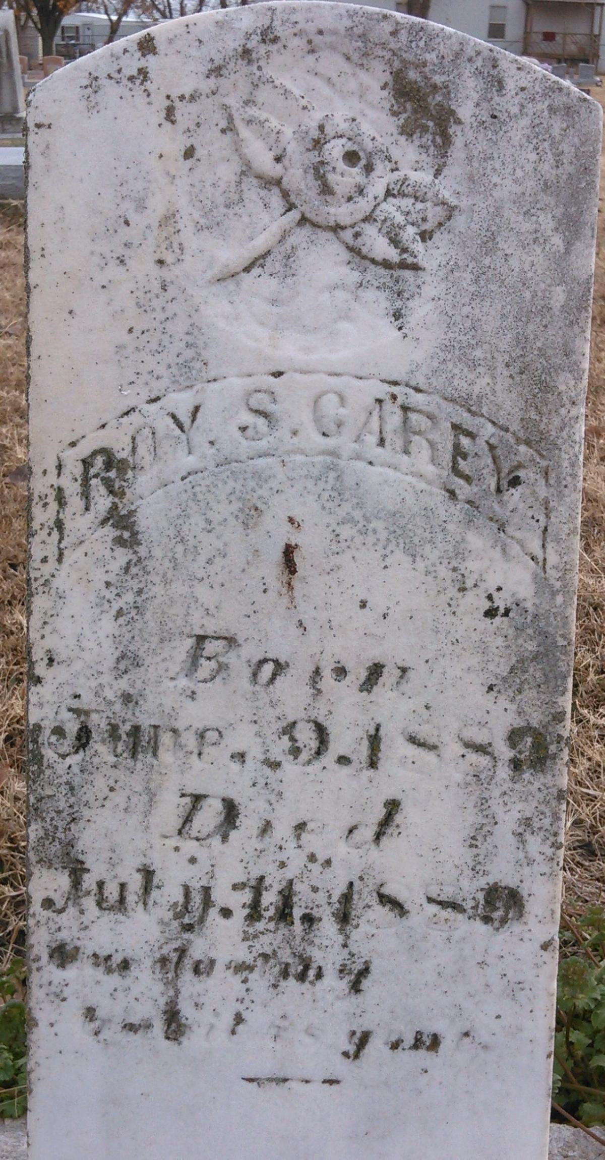 OK, Grove, Buzzard Cemetery, Carey, Roy S. Headstone