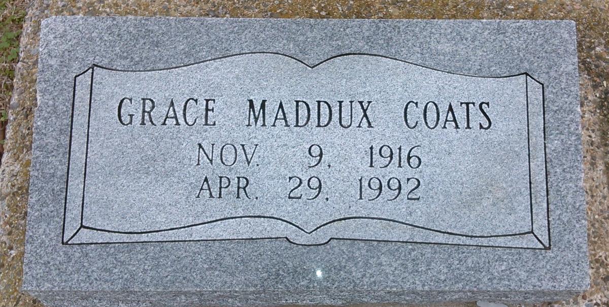 OK, Grove, Buzzard Cemetery, Coats, Grace Maddux Headstone