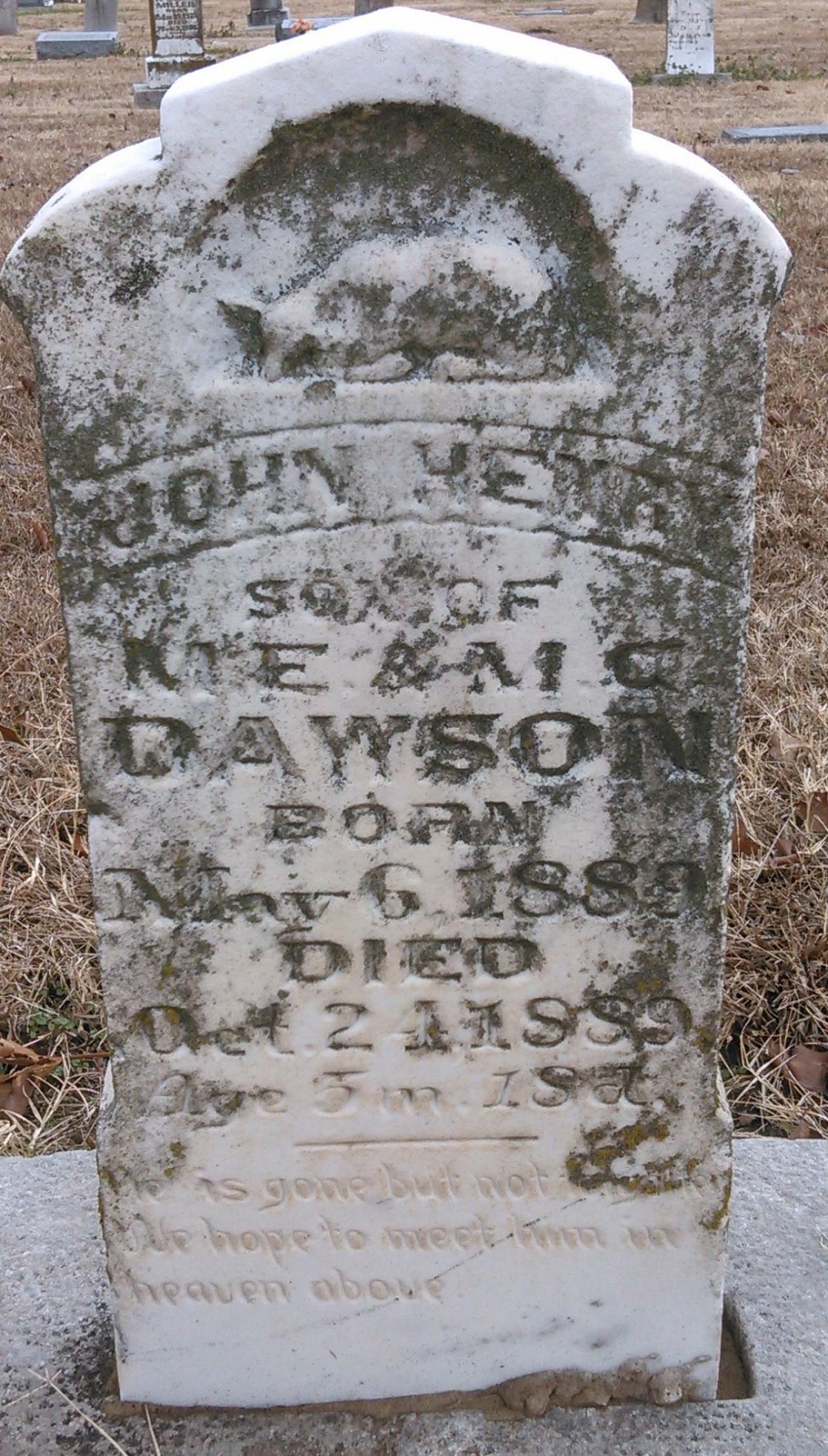 OK, Grove, Buzzard Cemetery, Dawson, John Henry Headstone