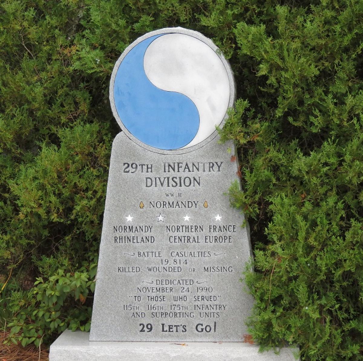 OK, Grove, Headstone Symbols and Meanings, U. S. Army 29th Infantry Division (Blue and Gray)