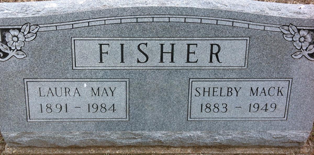 OK, Grove, Buzzard Cemetery, Fisher, Shelby Mack & Laura May Headstone