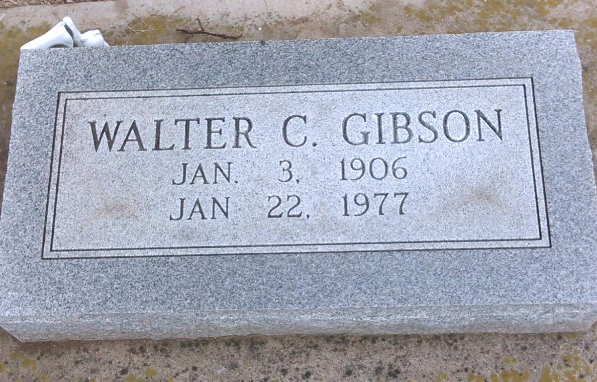 OK, Grove, Buzzard Cemetery, Gibson, Walter C. Headstone