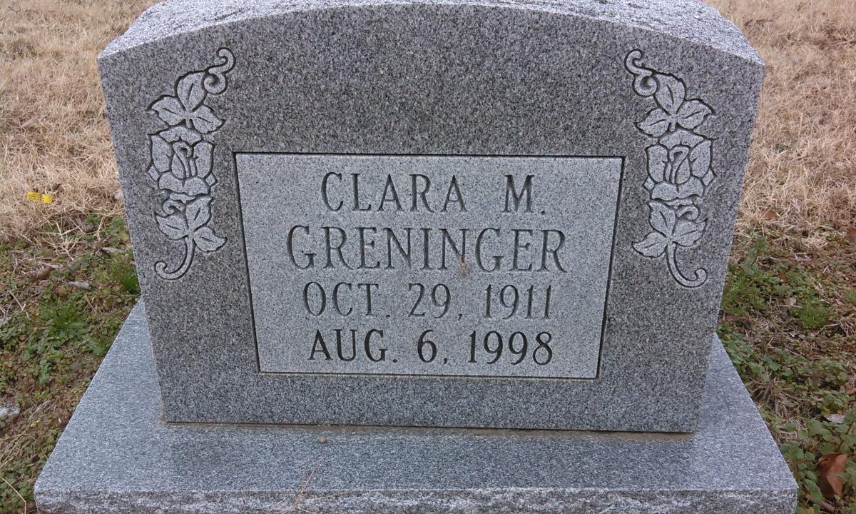 OK, Grove, Buzzard Cemetery, Greninger, Clara M. Headstone