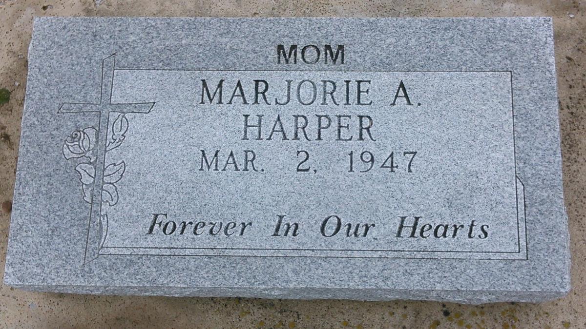 OK, Grove, Buzzard Cemetery, Harper, Marjorie A. Headstone