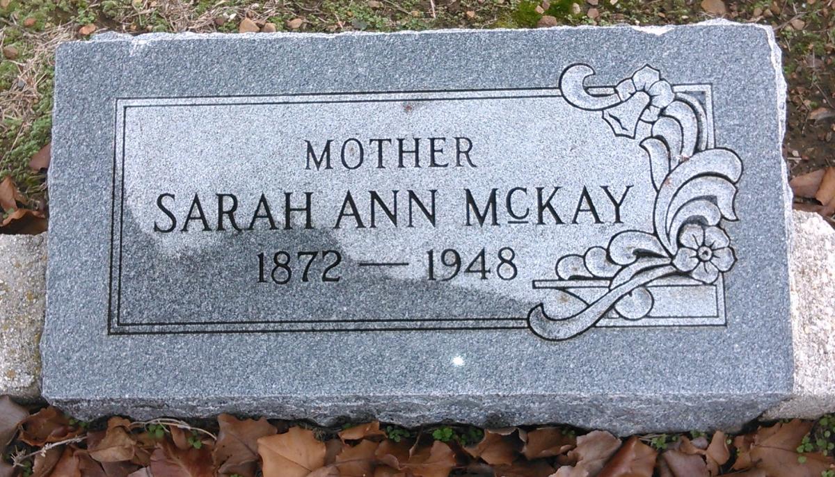 OK, Grove, Buzzard Cemetery, McKay, Sarah Ann Headstone