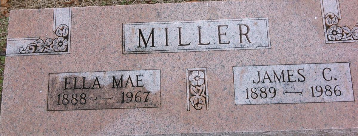 OK, Grove, Buzzard Cemetery, Miller, Ella Mae & James C. Headstone