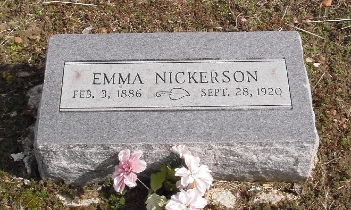 OK, Grove, Buzzard Cemetery, Nickerson, Emma Headstone