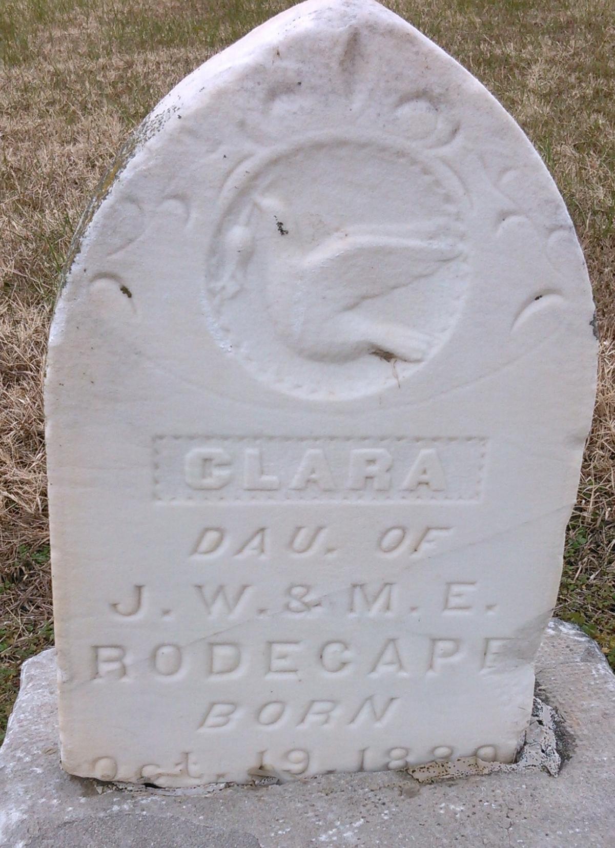 OK, Grove, Buzzard Cemetery, Rodecape, Clara Headstone