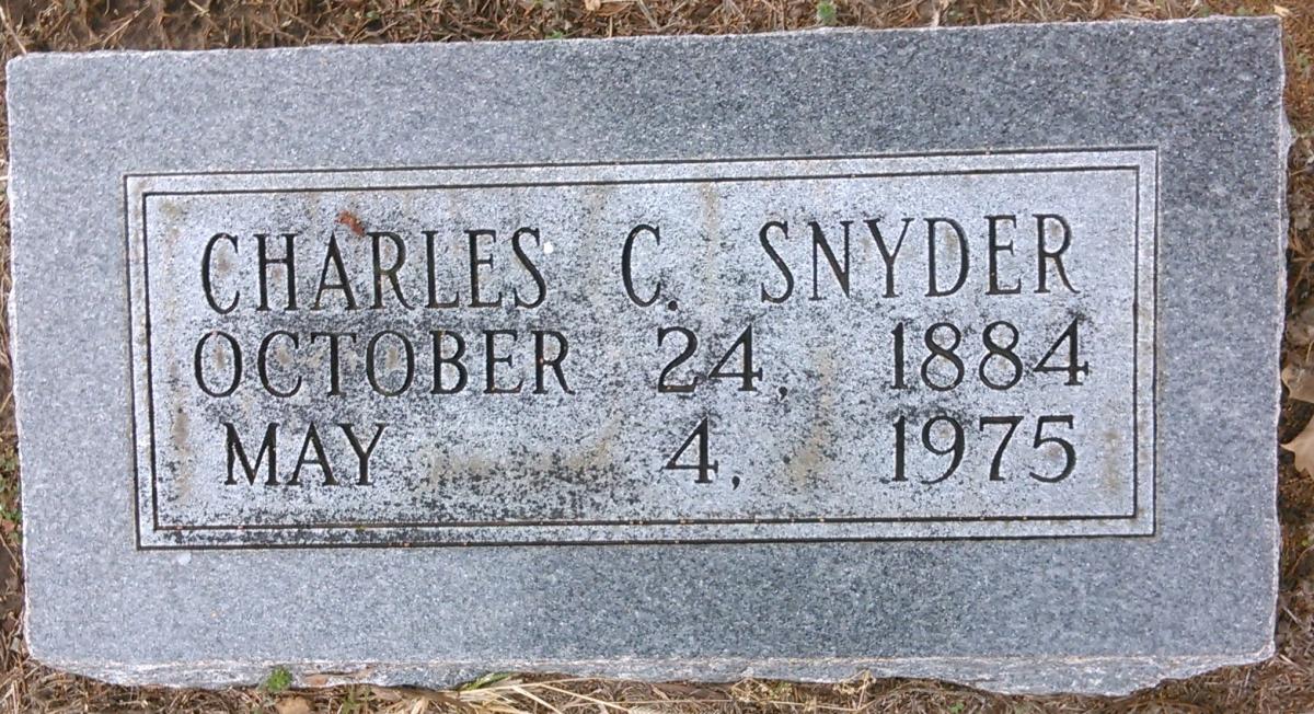 OK, Grove, Buzzard Cemetery, Snyder, Charles C. Headstone