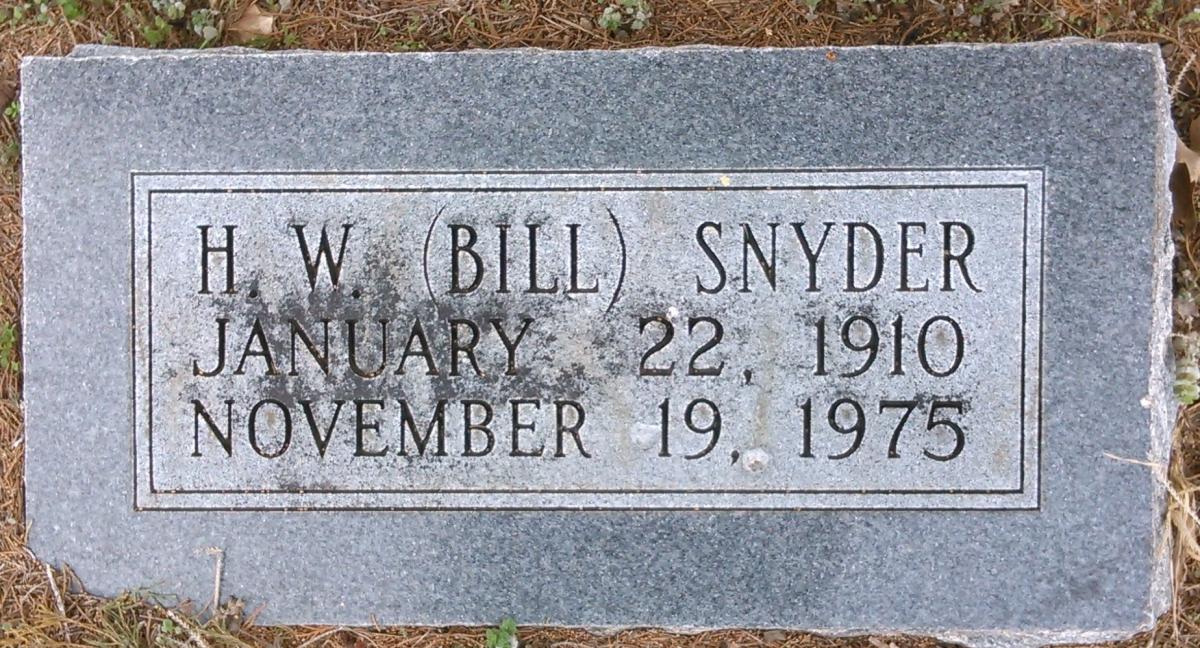 OK, Grove, Buzzard Cemetery, Snyder, H. W. "Bill" Headstone