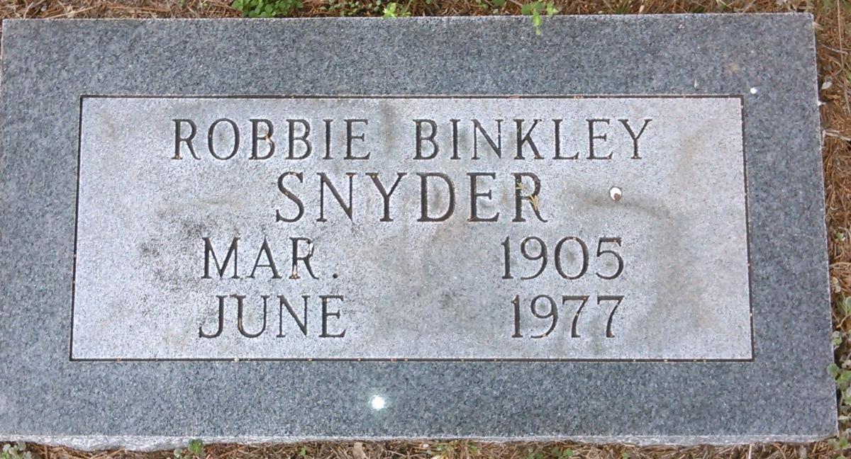 OK, Grove, Buzzard Cemetery, Snyder, Robbie Binkley Headstone