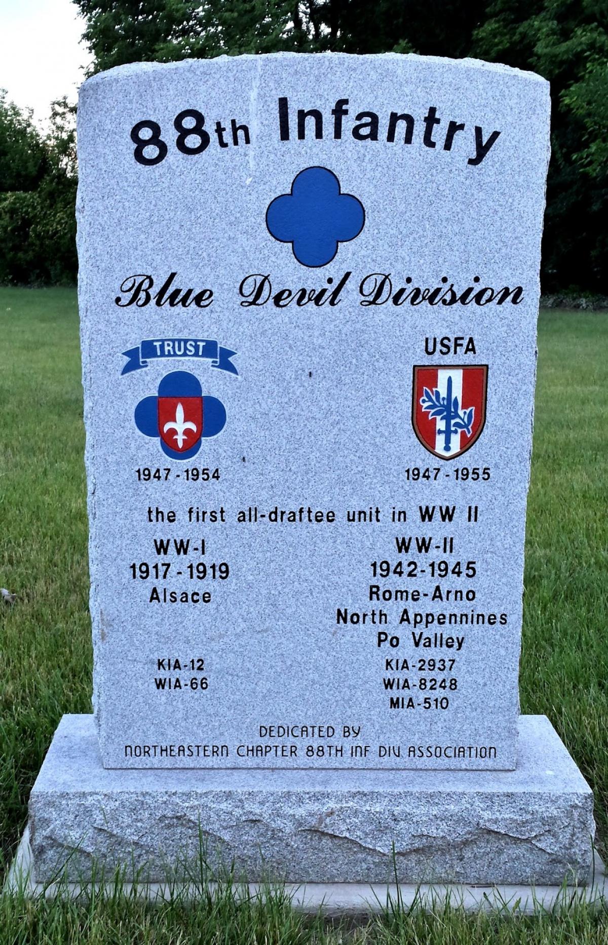 OK, Grove, Headstone Symbols and Meanings, U. S. Army 88th Infantry Division (Blue Devils)