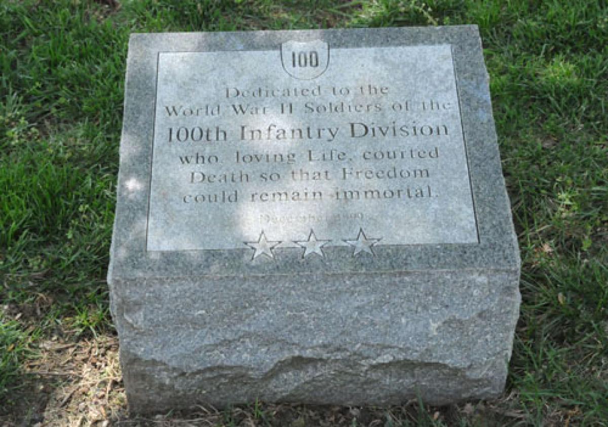 OK, Grove, Headstone Symbols and Meanings, U. S. Army 100th Infantry Division (Sons of Bitche)