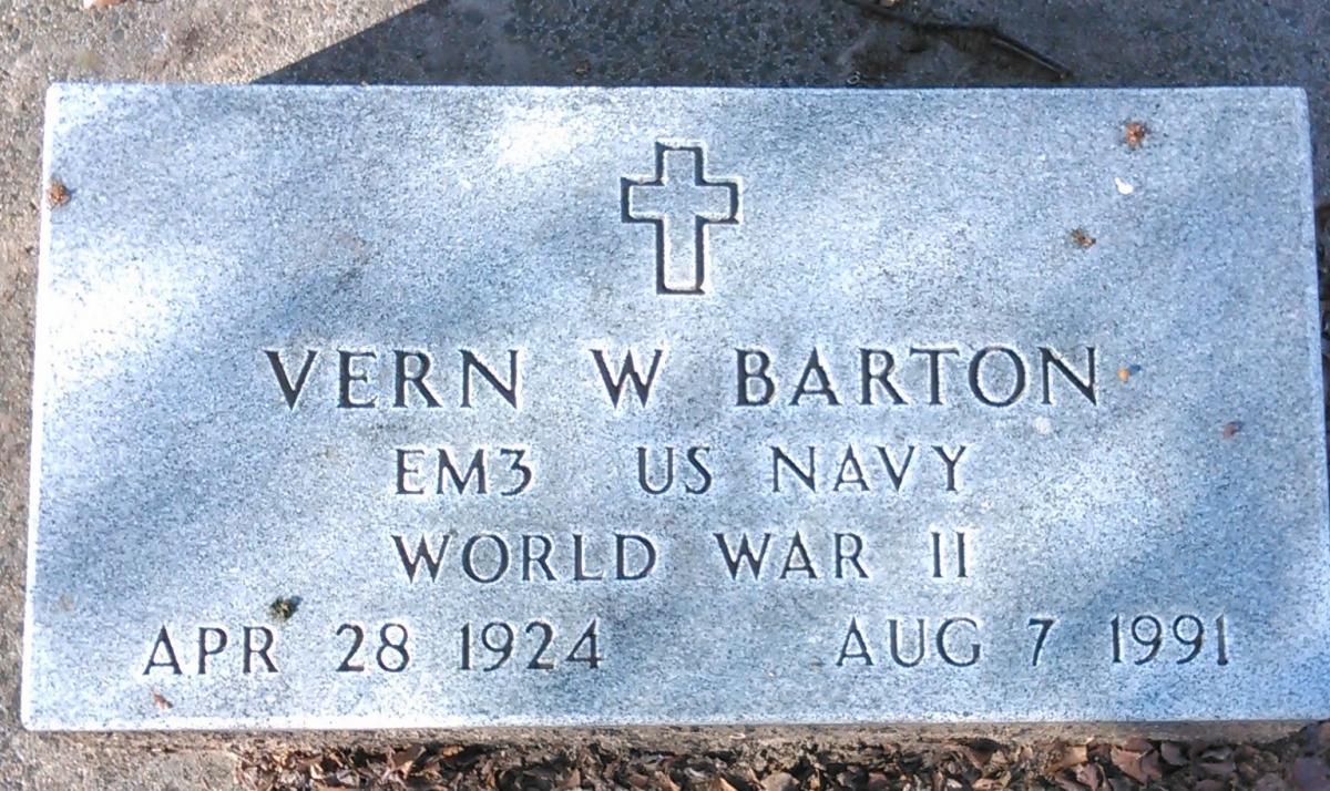 OK, Grove, Buzzard Cemetery, Barton, Vern W. Headstone