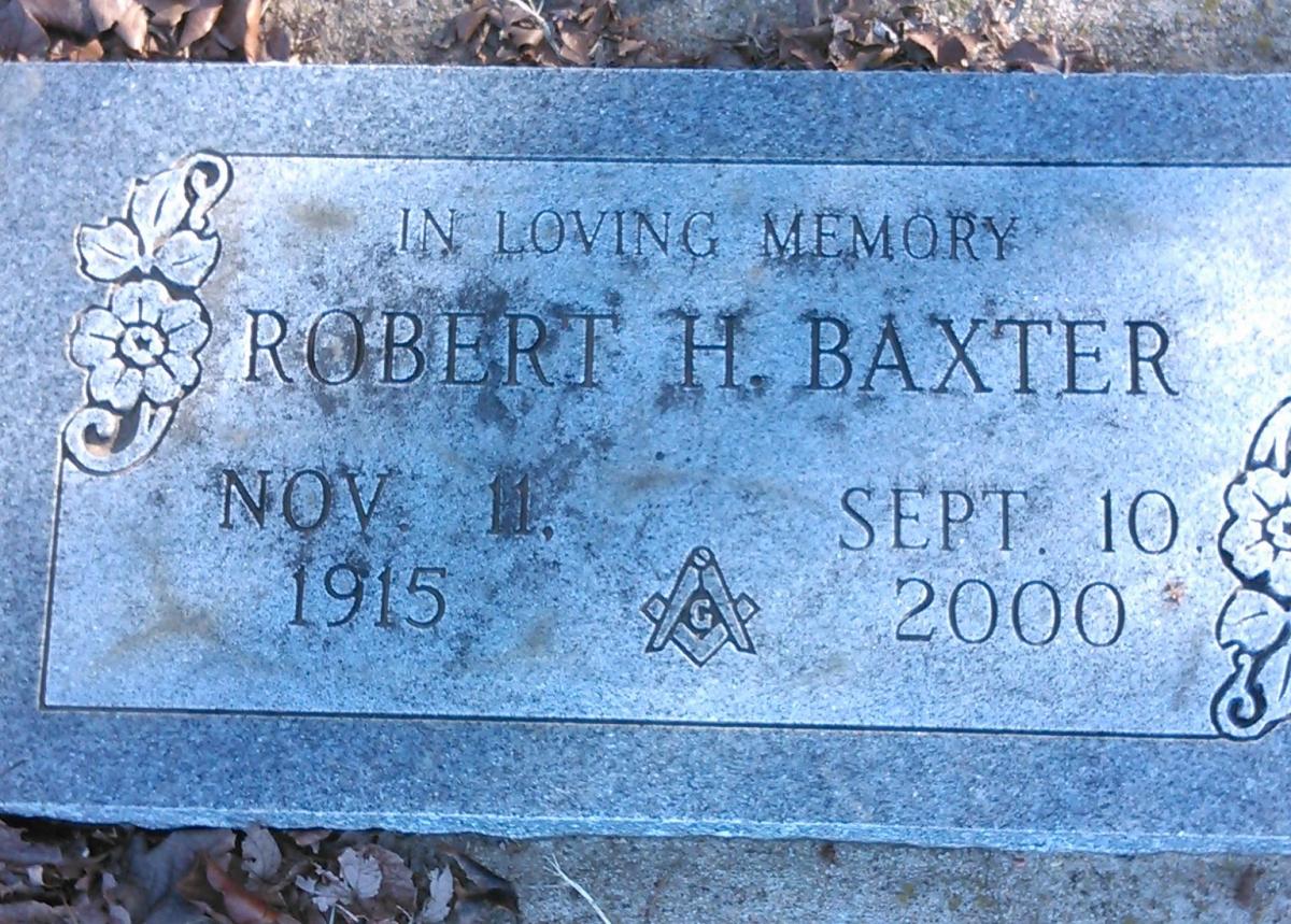 OK, Grove, Buzzard Cemetery, Baxter, Robert H. Headstone