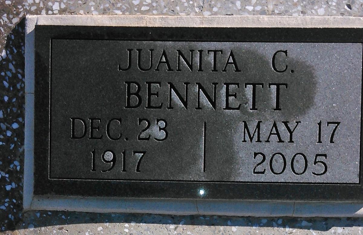 OK, Grove, Buzzard Cemetery, Bennett, Juanita C. Headstone