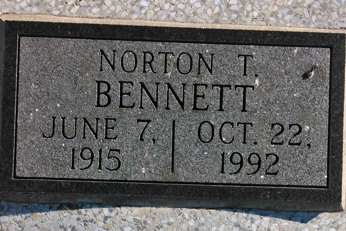 OK, Grove, Buzzard Cemetery, Bennett, Norton T. Headstone
