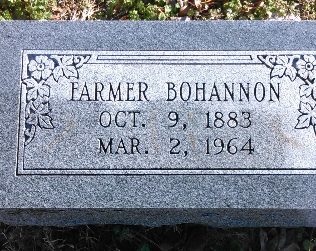 OK, Grove, Buzzard Cemetery, Bohannon, Farmer Headstone