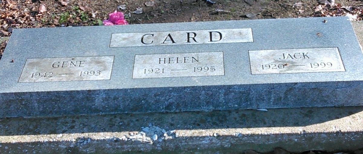 OK, Grove, Buzzard Cemetery, Card, Gene, Helen & Jack Headstone