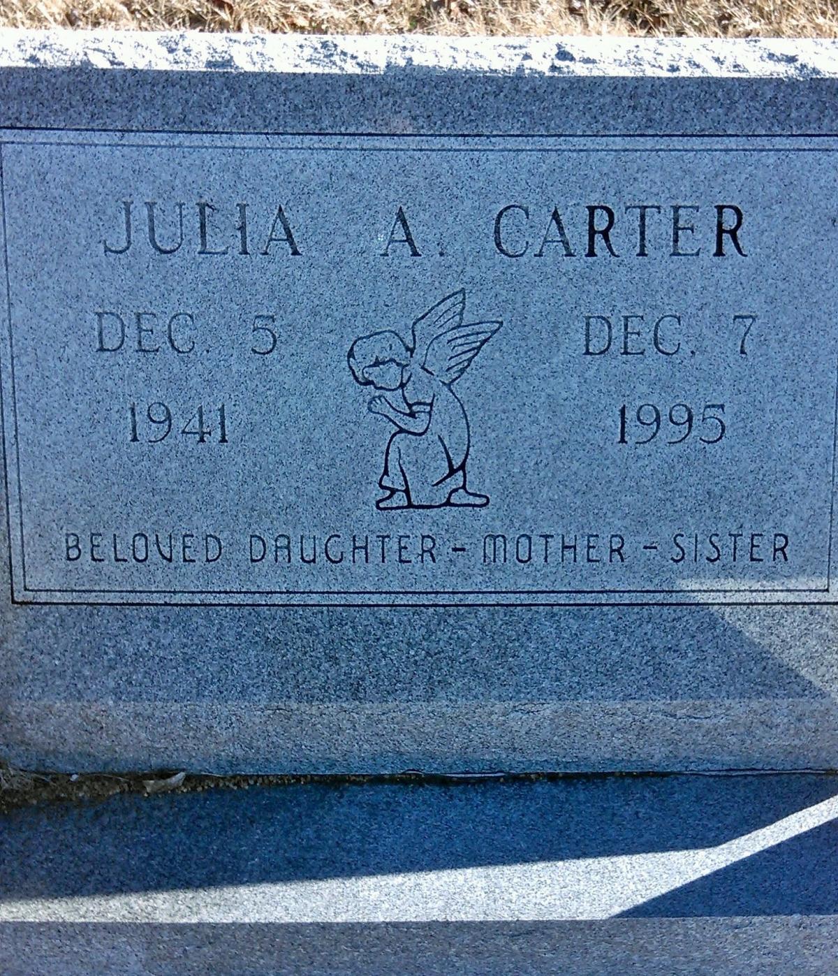 OK, Grove, Buzzard Cemetery, Carter, Julia A. Headstone