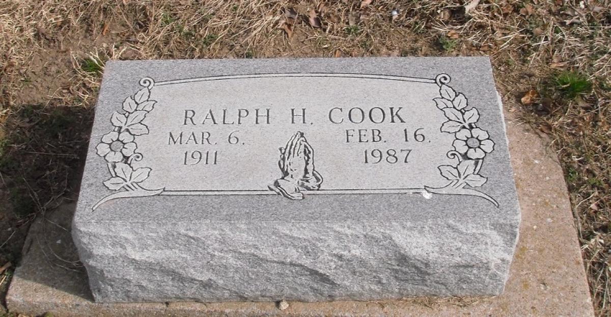 OK, Grove, Buzzard Cemetery, Cook, Ralph H. Headstone