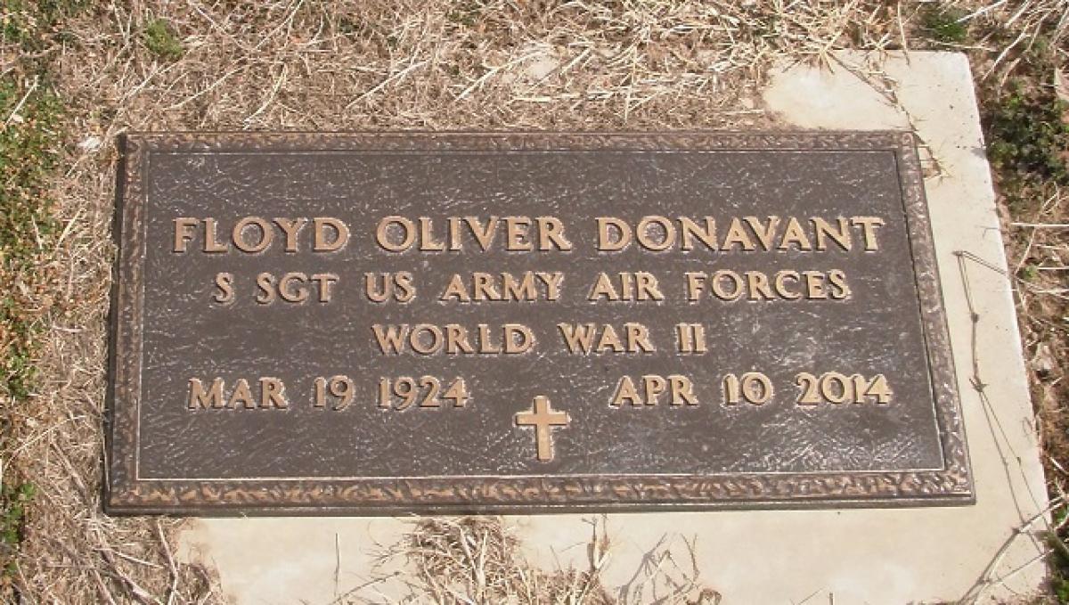 OK, Grove, Buzzard Cemetery, Donavant, Floyd Oliver Headstone