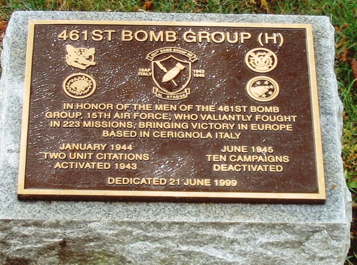 OK, Grove, Headstone Symbols and Meanings, U. S. Army Air Force 461st Bomb Group