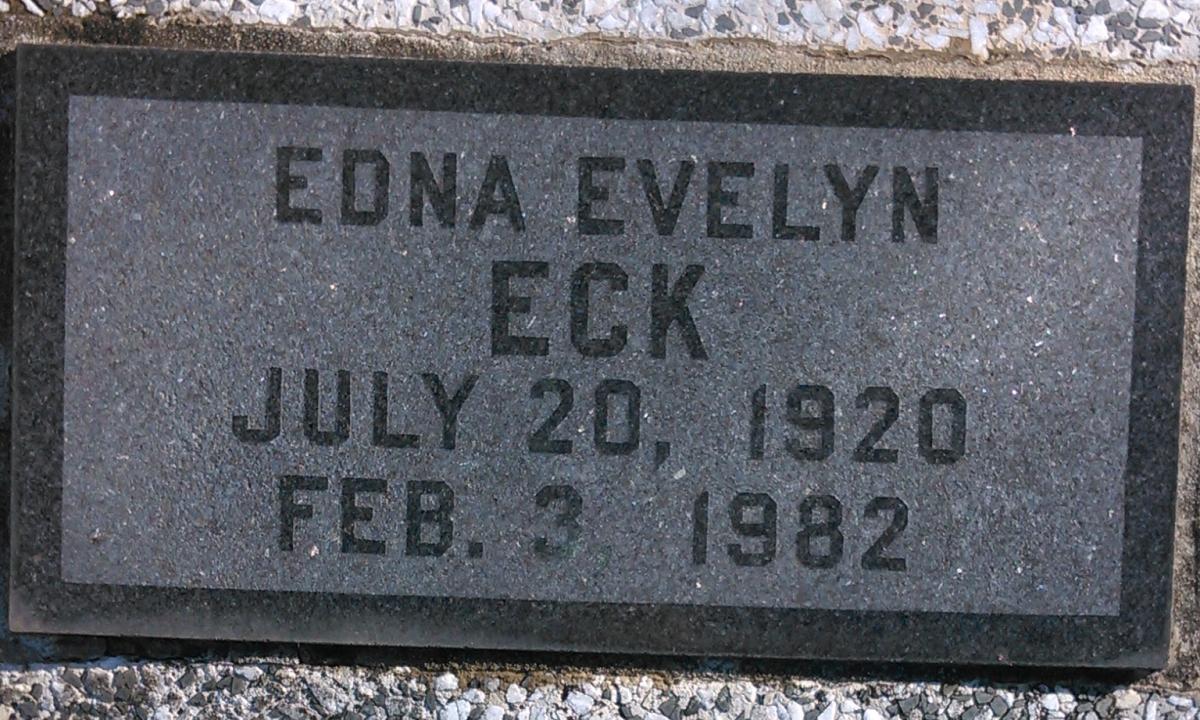OK, Grove, Buzzard Cemetery, Eck, Edna Evelyn Headstone