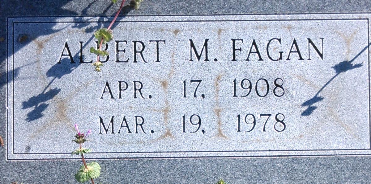 OK, Grove, Buzzard Cemetery, Fagan, Albert M. Headstone