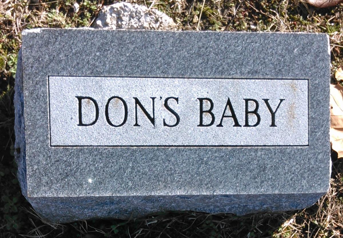 OK, Grove, Buzzard Cemetery, Grant, Dons Baby Headstone