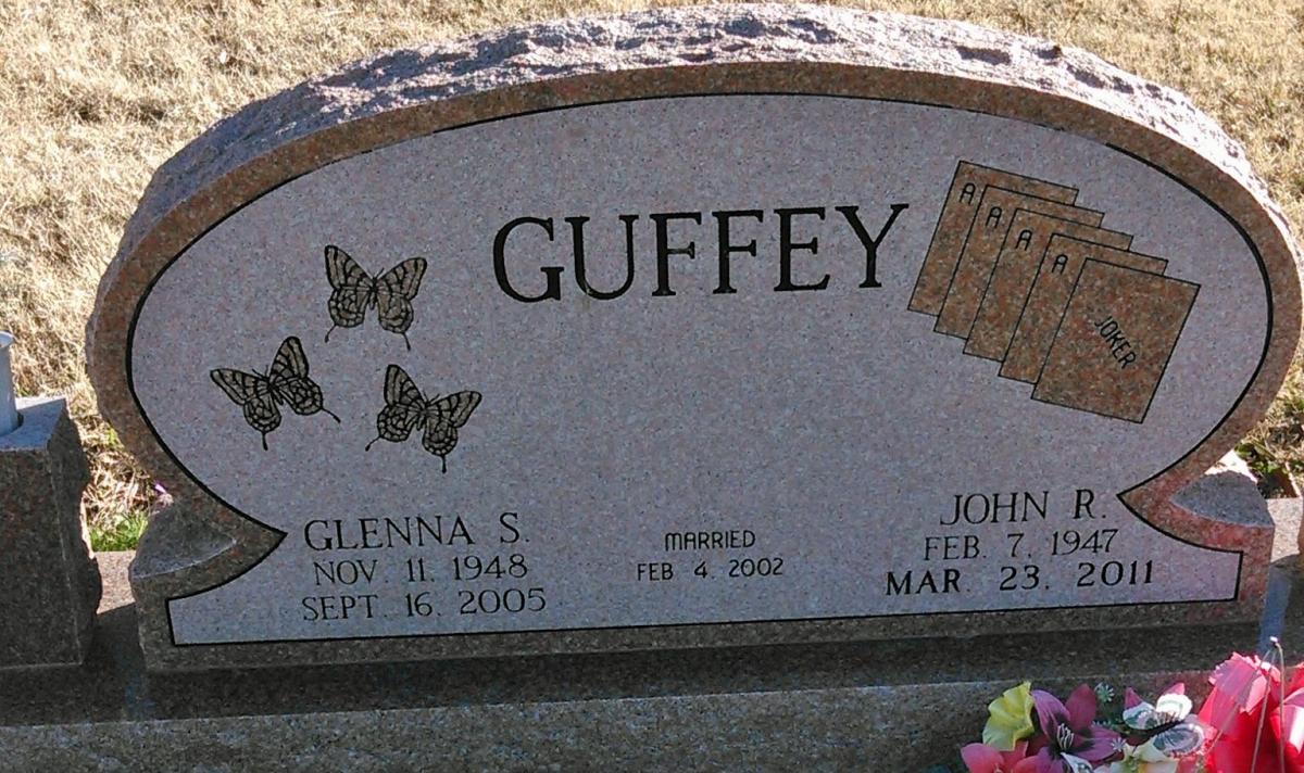 OK, Grove, Buzzard Cemetery, Guffey, John R. & Glenna S. Headstone