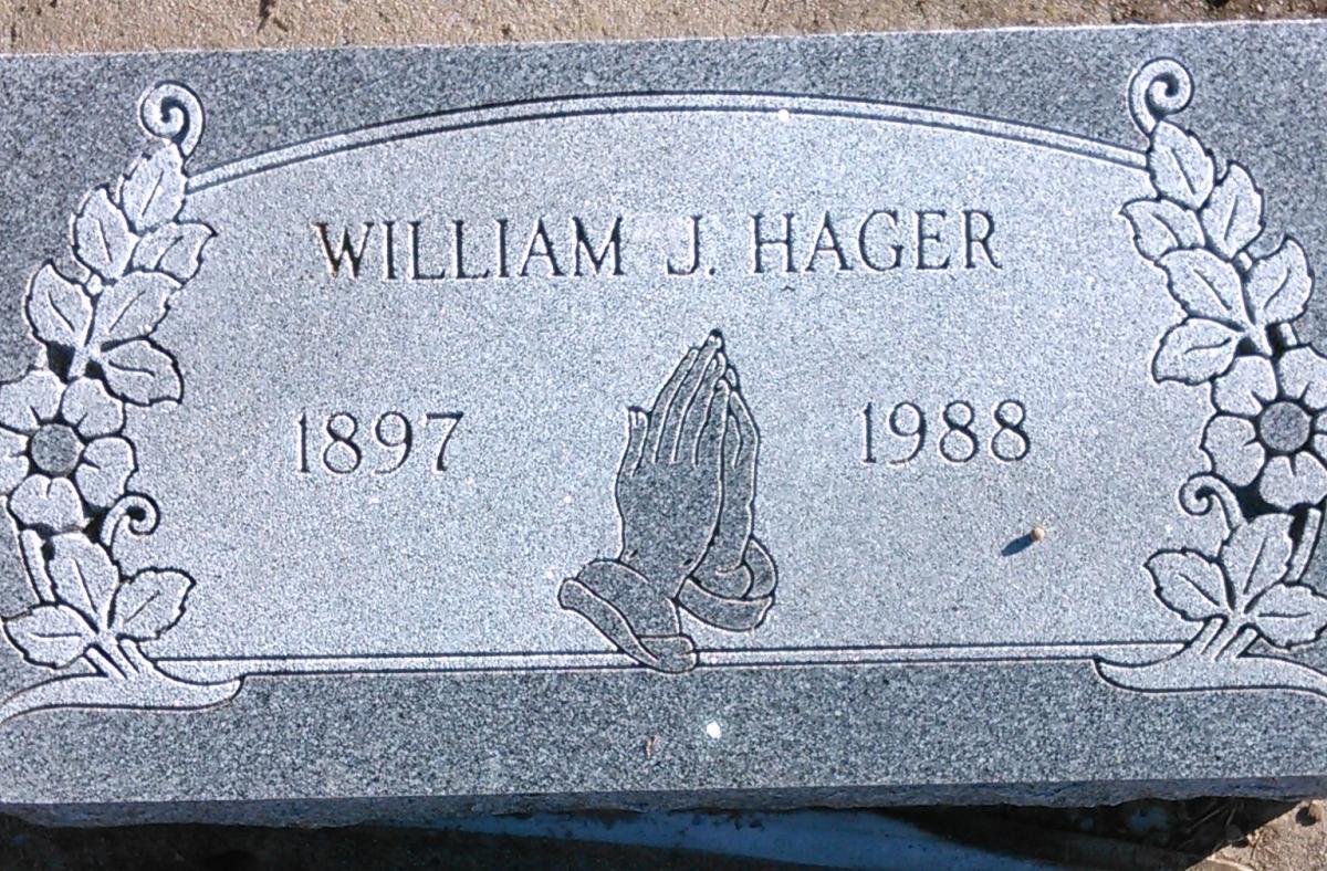 OK, Grove, Buzzard Cemetery, Hager, William J. Headstone