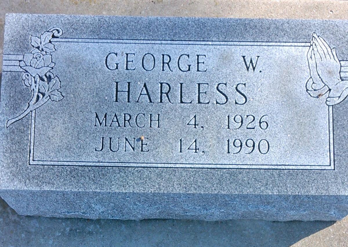 OK, Grove, Buzzard Cemetery, Harless, George W. Headstone
