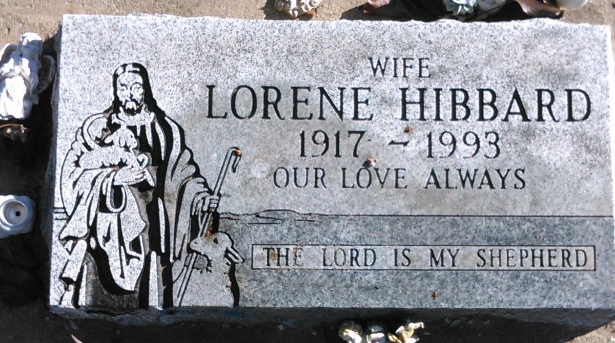 OK, Grove, Buzzard Cemetery, Hibbard, Lorene Headstone