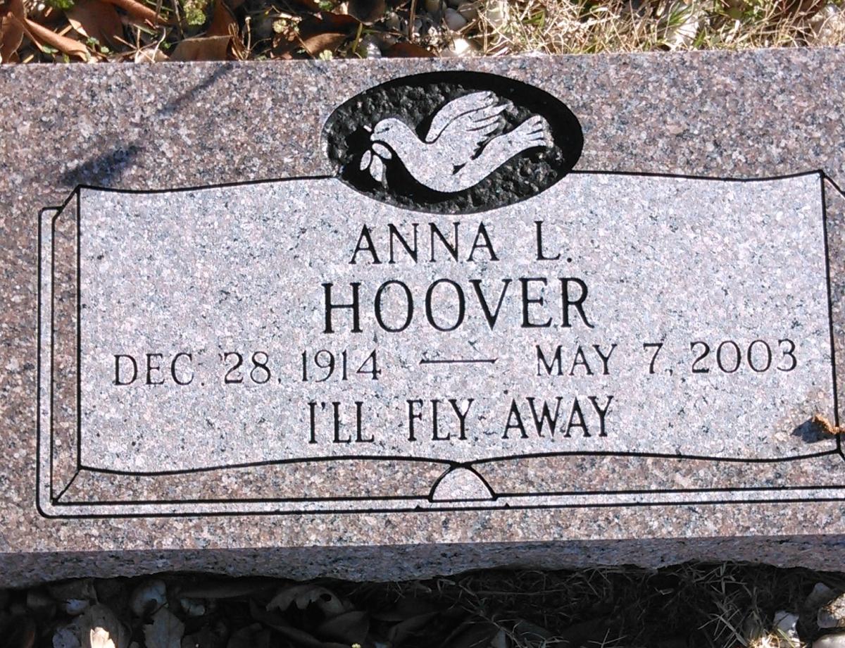 OK, Grove, Buzzard Cemetery, Hoover, Anna L. Headstone