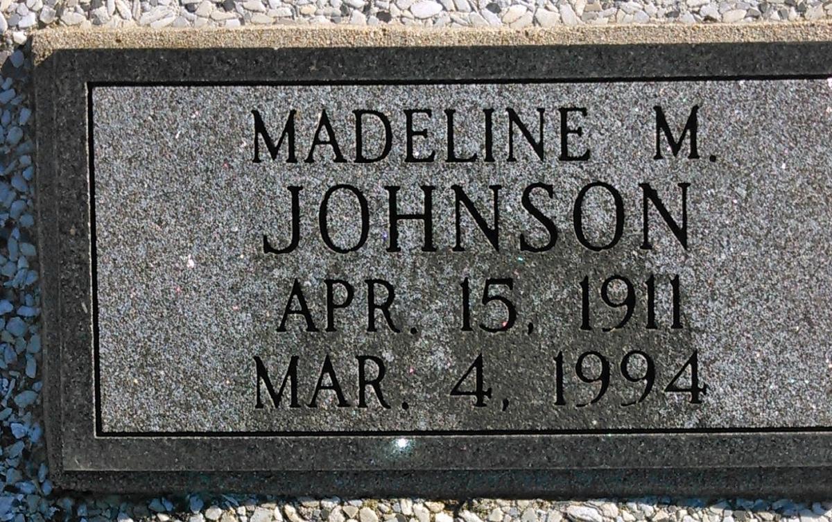 OK, Grove, Buzzard Cemetery, Johnson, Madeline M. Headstone