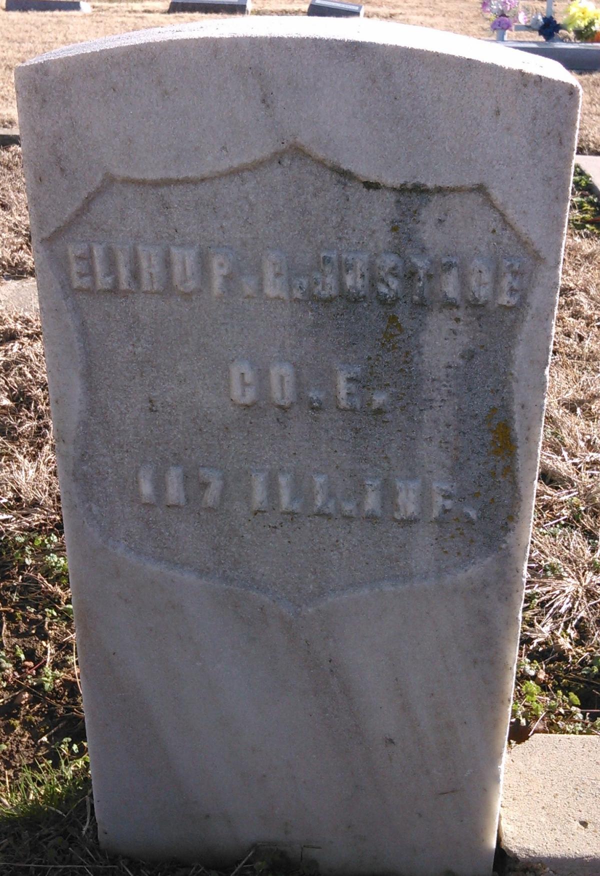 OK, Grove, Buzzard Cemetery, Justice, Elihup Headstone