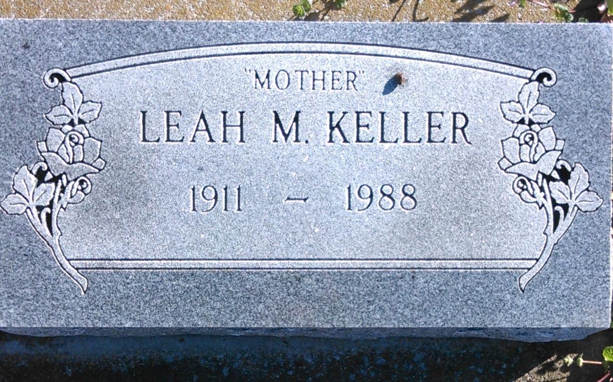 OK, Grove, Buzzard Cemetery, Keller, Leah M. Headstone
