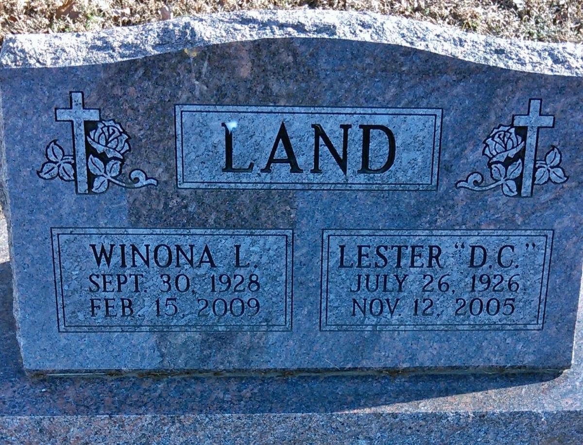 OK, Grove, Buzzard Cemetery, Land, Lester & Winona L. Headstone
