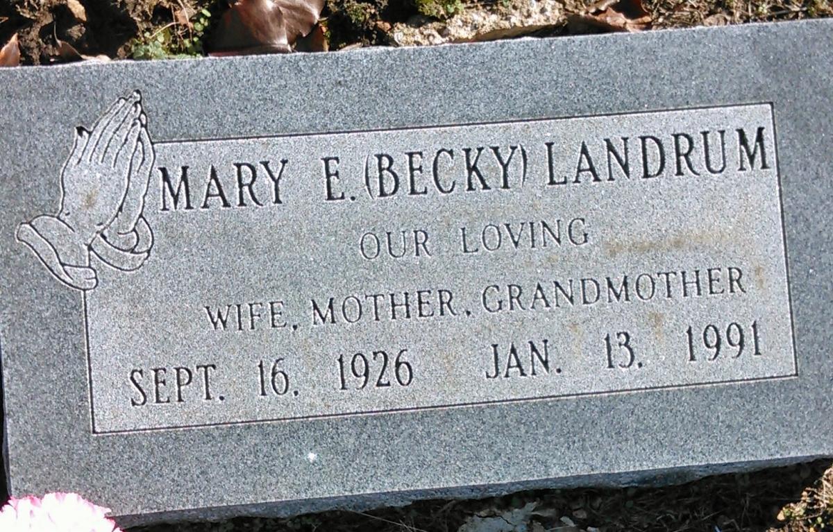 OK, Grove, Buzzard Cemetery, Landrum, Mary E. Headstone
