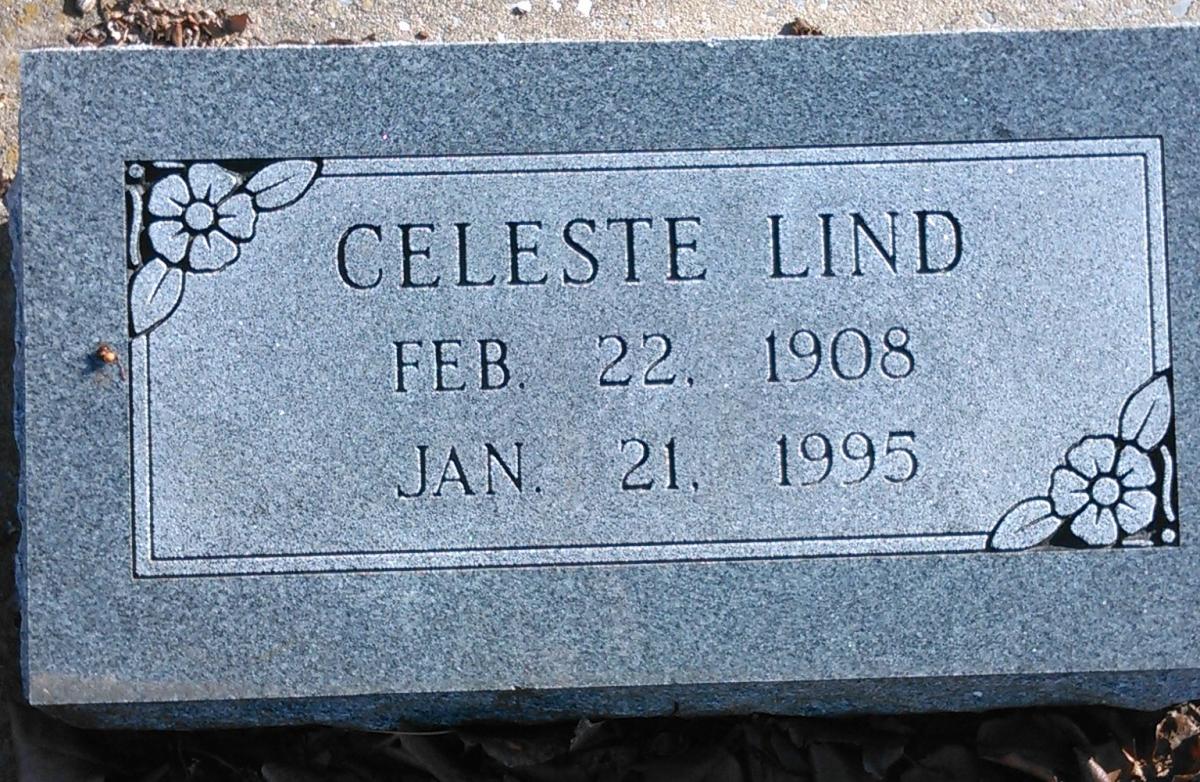 OK, Grove, Buzzard Cemetery, Lind, Celeste Headstone