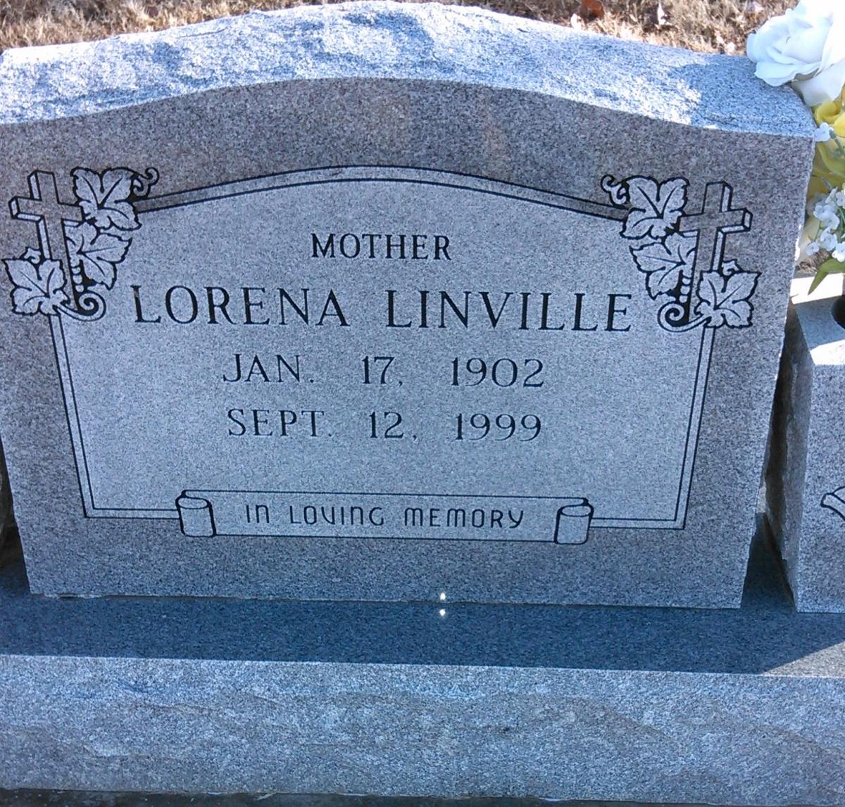 OK, Grove, Buzzard Cemetery, Linville, Lorena Headstone