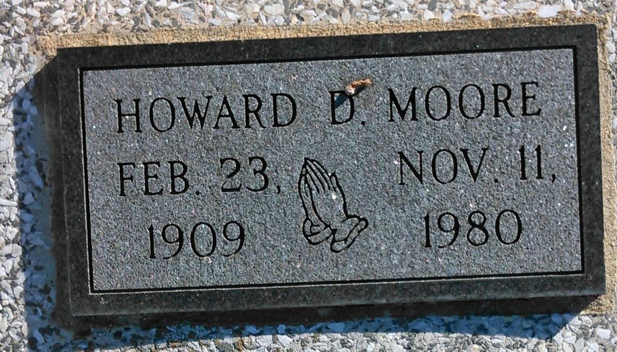 OK, Grove, Buzzard Cemetery, Moore, Howard D. Headstone